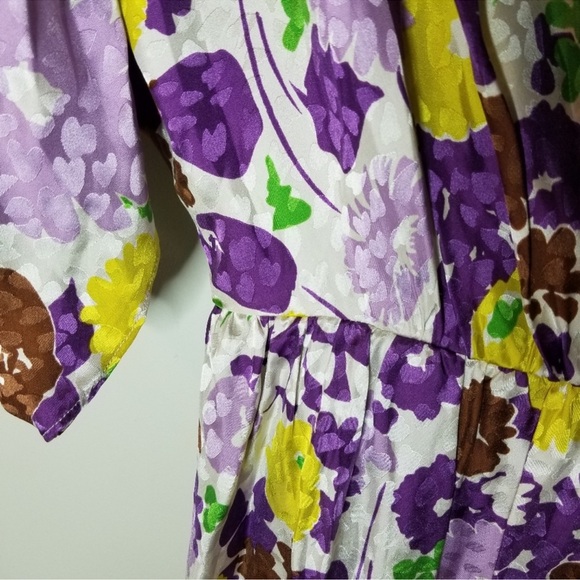Kate Spade Swing Floral Jacquard Wrap Dress Silk Blend 🧡 - Picture 5 of 7